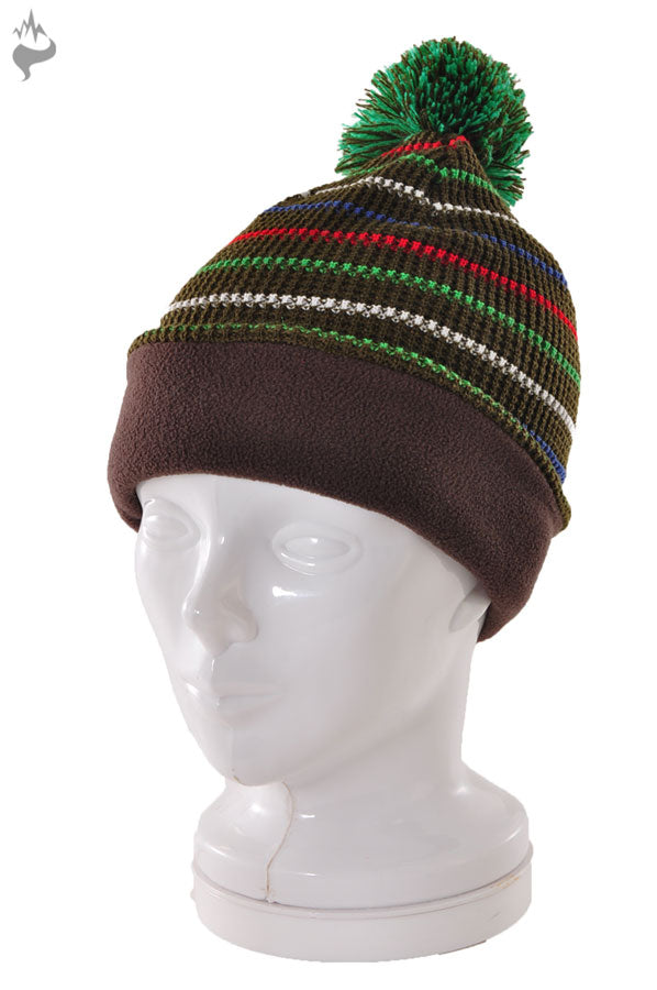 ジュニア インナーフリースボーダーニットキャップ 子供用ニット帽