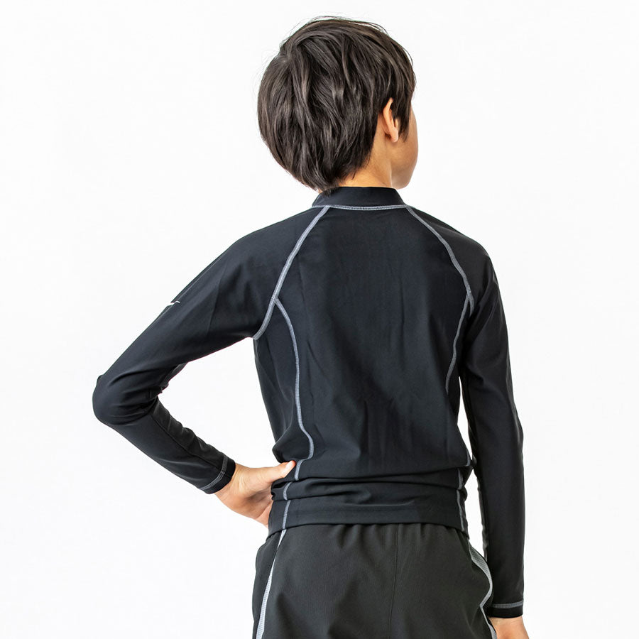 ロングスリーブ F/Z UV ラッシュガード ジュニア 子供用 長袖 フルジップ