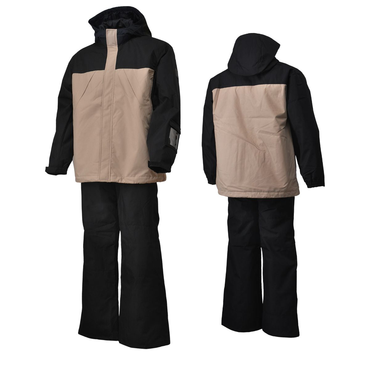 ジュニア キッズ スノーウェア 上下セット ブラック 黒 スキー スノーボード 雪遊び