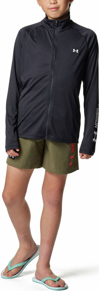 ジュニア UAラッシュ ガード フルジップ ジャケット ロングスリーブ 長袖 スイムウェア