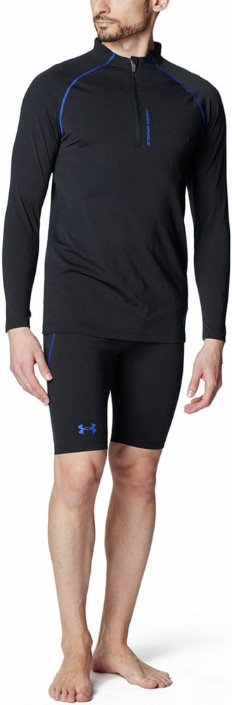 メンズ UAラッシュ ガード 1/4ジップ ハーフジップ トップス 長袖 海 プール