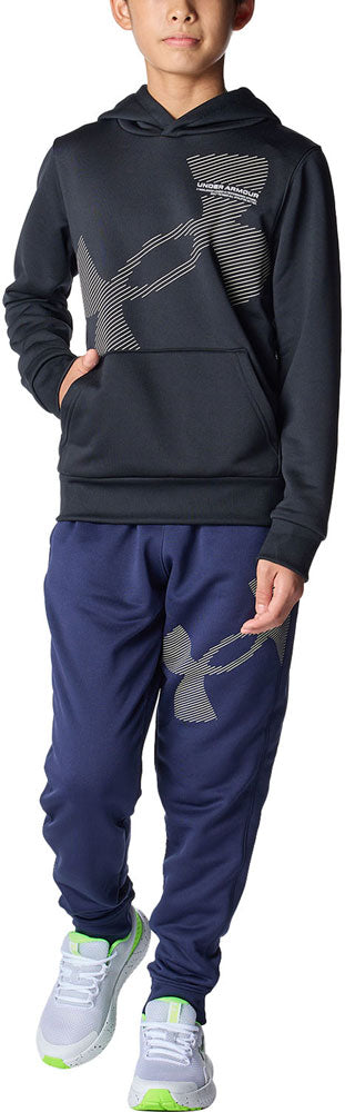 UAテックテリー スーパービッグロゴ フーディー ジュニア キッズ パーカー トレーニング