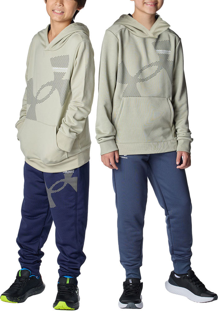 UAテックテリー スーパービッグロゴ フーディー ジュニア キッズ パーカー トレーニング