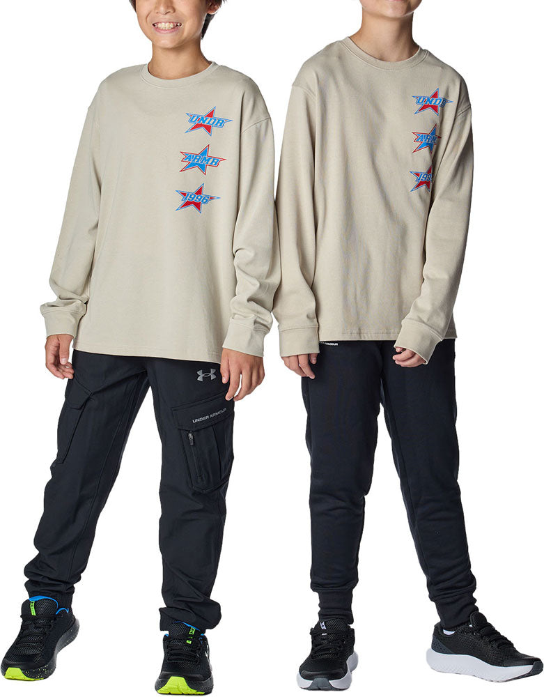 UAヘビーウエイト コットン スタックト スターズ ロングスリーブ Tシャツ ジュニア