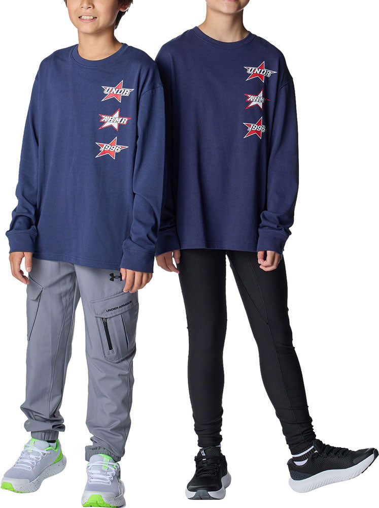 UAヘビーウエイト コットン スタックト スターズ ロングスリーブ Tシャツ ジュニア