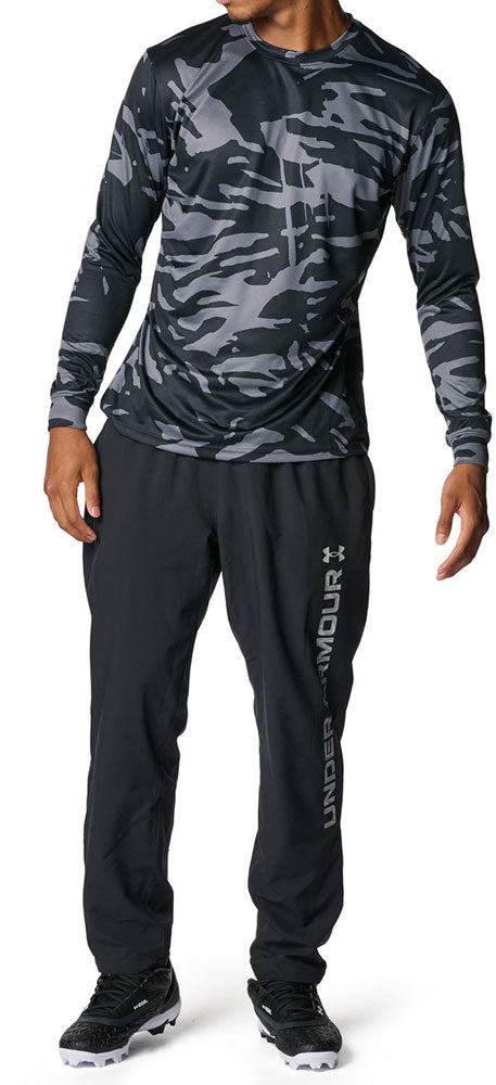 UAテック ノベルティ ロングスリーブ クルーネック Tシャツ メンズ 野球 長袖Tシャツ