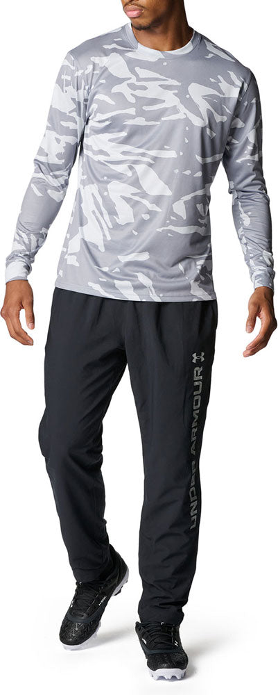 UAテック ノベルティ ロングスリーブ クルーネック Tシャツ メンズ 野球 長袖Tシャツ