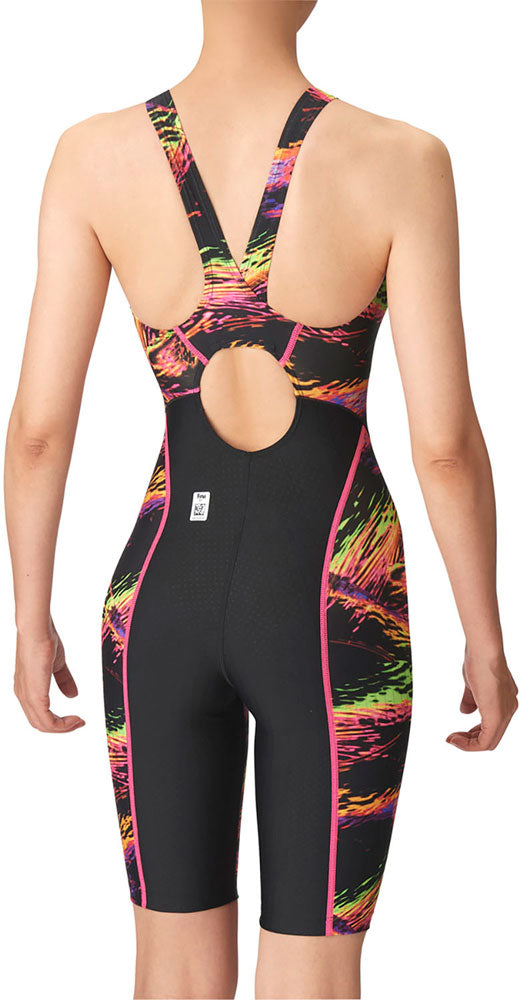 ジュニア ガールズ 競泳水着 レーシングワンピーススパッツ オープンバック WA承認