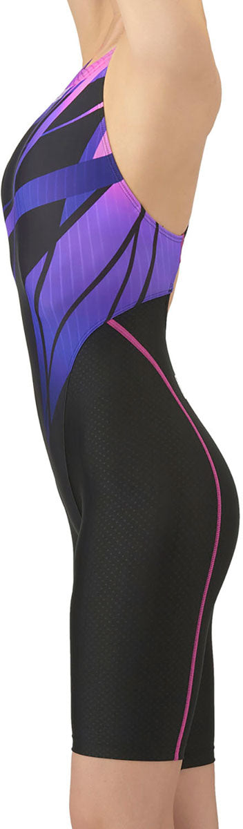 レディース 競泳水着 レーシングワンピーススパッツ オープンバック・ハーフレッグ