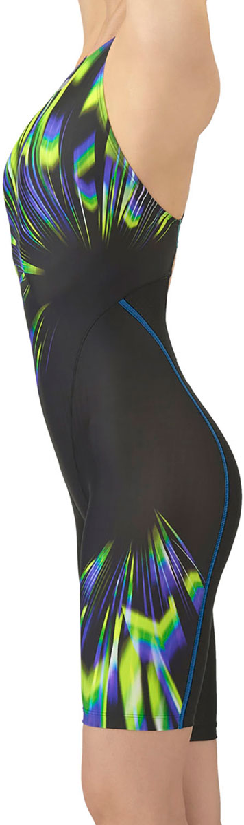 レディース 競泳水着 レーシングワンピーススパッツ オープンバック・ハーフレッグ