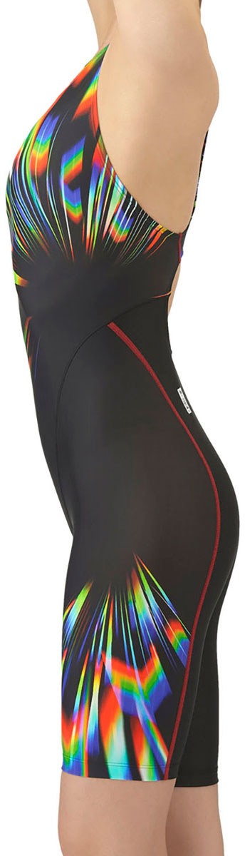 レディース 競泳水着 レーシングワンピーススパッツ オープンバック・ハーフレッグ