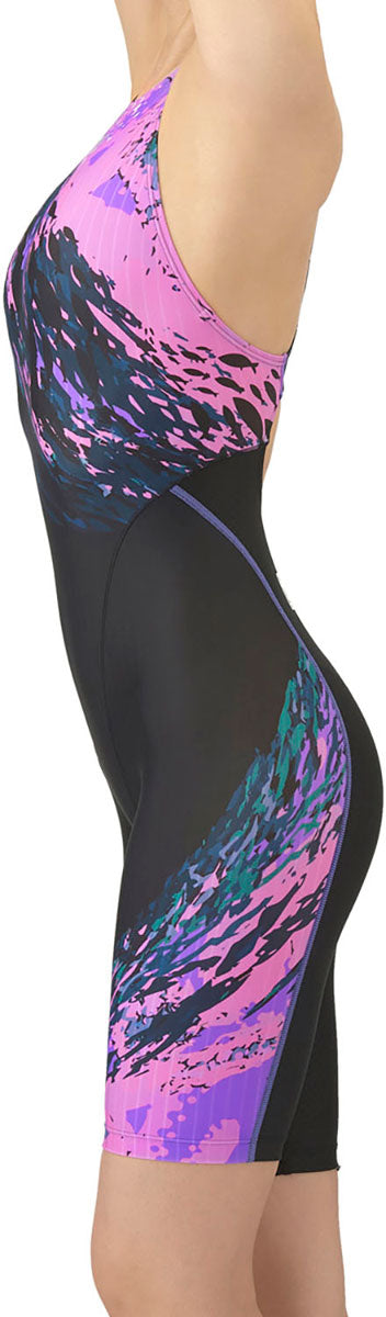 競泳水着 レーシングワンピーススパッツ オープンバック・ハーフレッグ