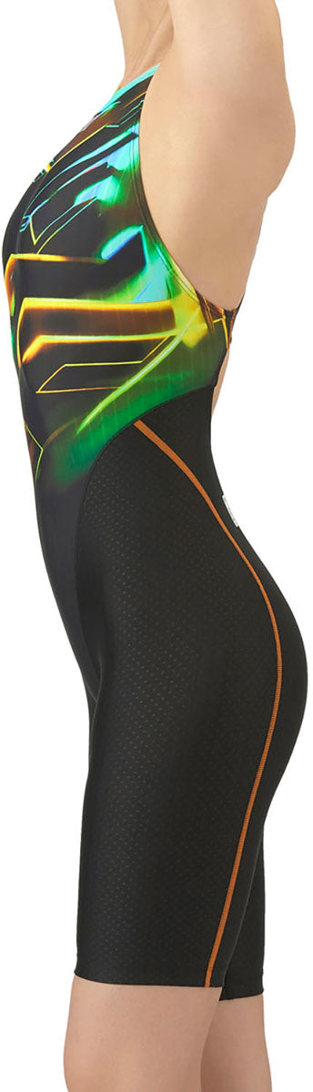 レディース 競泳水着 レーシングワンピーススパッツ オープンバック・ハーフレッグ