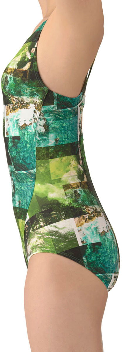 フィットネス水着 ワンピース オープンバック・ぴったりパッド