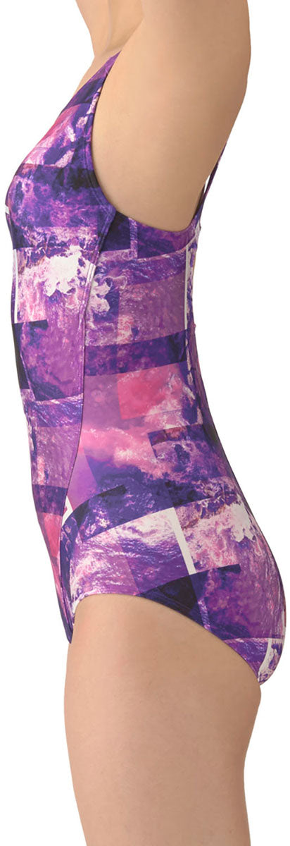 フィットネス水着 ワンピース オープンバック・ぴったりパッド