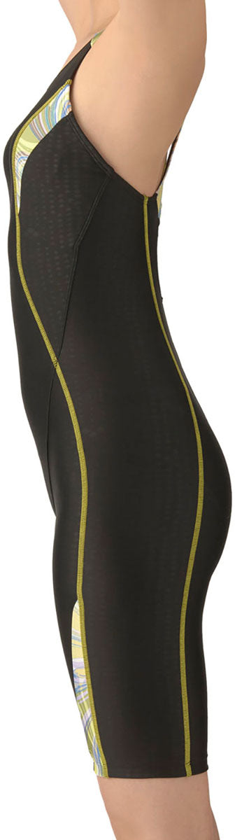 フィットネス水着 ワンピーススパッツ オープンバック・ハーフレッグ・ぴったりパッド