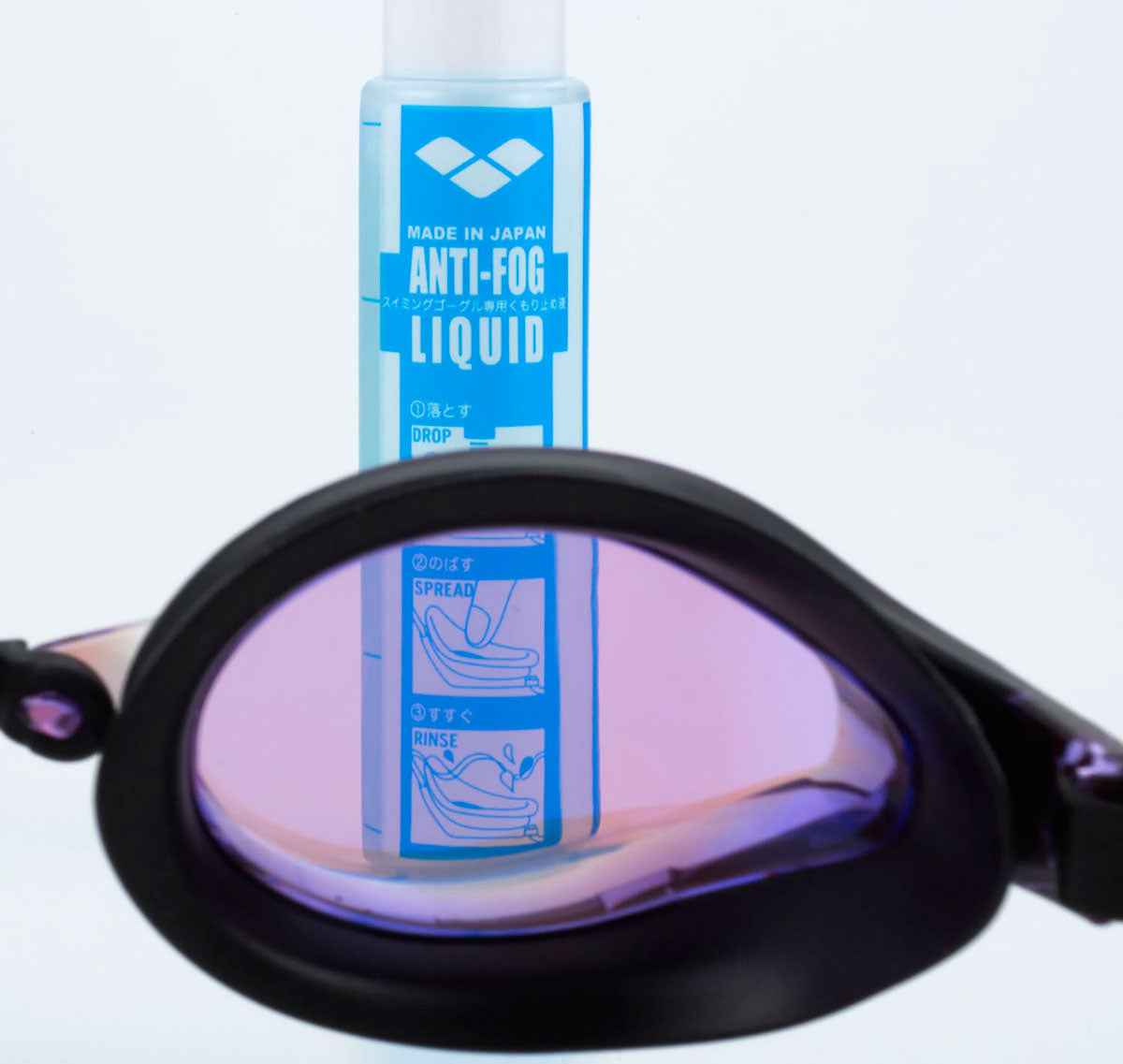 【Q-CHAKU2】レーシングゴーグル ミラーレンズ、リノンくもり止め、FINA承認