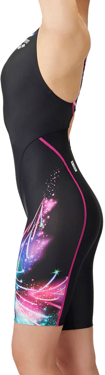 レディース 競泳水着 レーシングワンピーススパッツ オープンバック ハーフレッグ