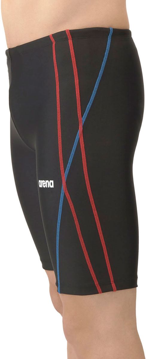 メンズ フィットネス水着 スイムスパッツ ハーフレッグ インナー付き