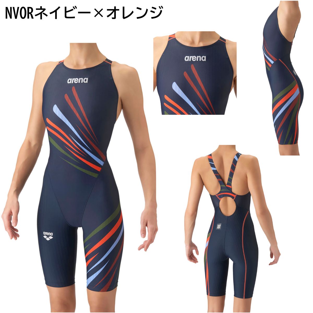 アクアレーシングワンピース オープンバック ハーフレッグ レディース 水着 競泳水着