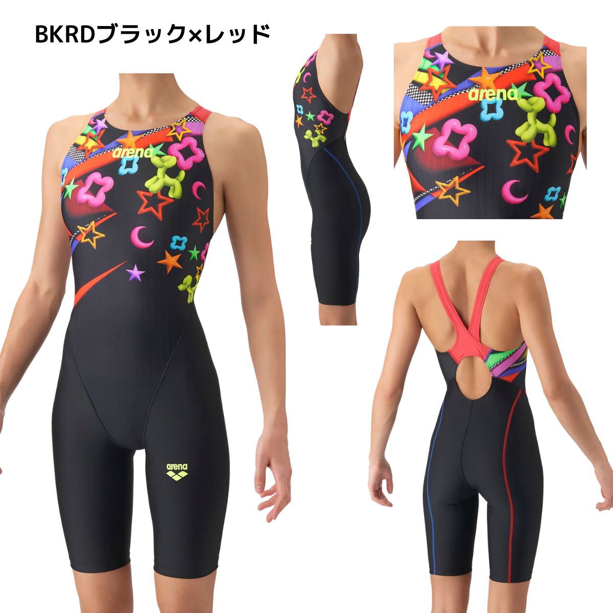 競泳水着 レーシングワンピーススパッツ(オープンバック・ハーフレッグ) レディース 水泳