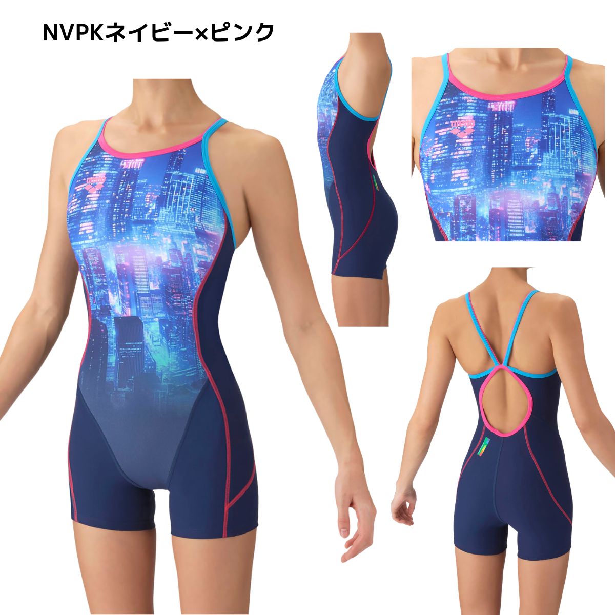 トレーニングワンピーススパッツ(オープンバック・ミドルレッグ) レディース 水泳