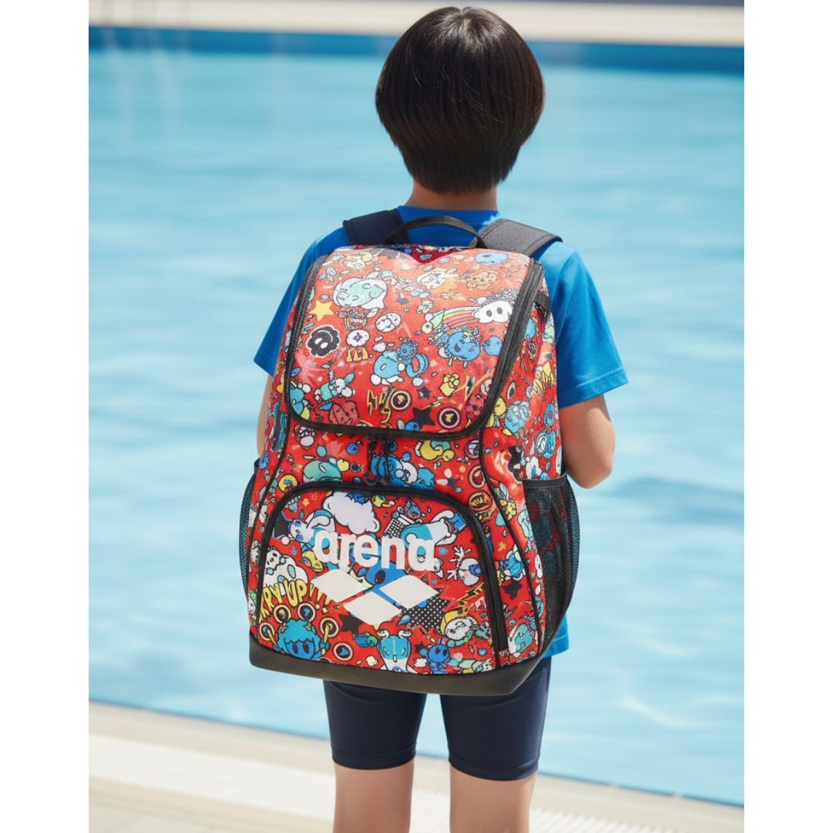 キッズ ジュニア 大人 バックパック 総柄 スイマーズリュック リュックサック リュック