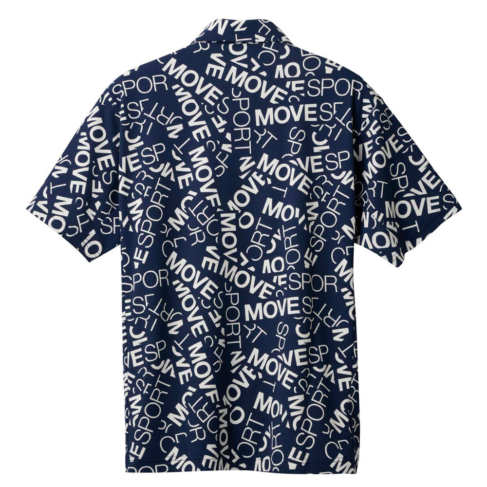 SUNSCREEN ミニ鹿の子 総柄グラフィック ポロシャツ