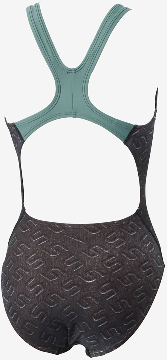 レディース 競泳トレーニング水着 水泳 練習用 デニムターンズスーツ