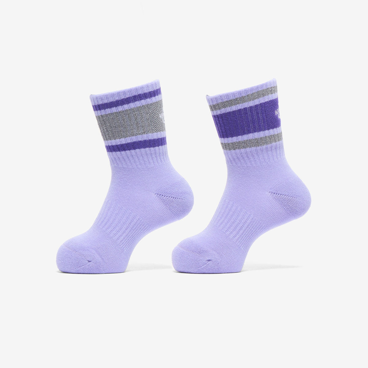 TNF リフレクト 2P クルー キッズ 靴下 ソックス パープル ラインソックス