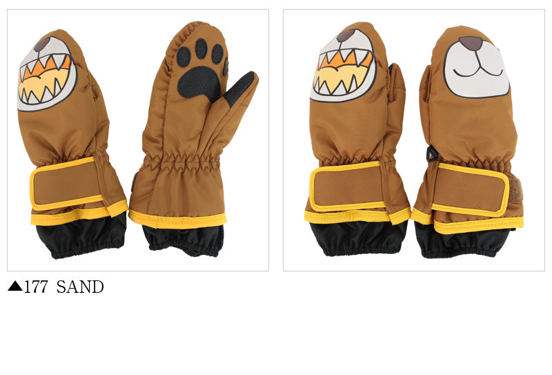キッズサイズ スキーグローブ 手袋 ミトン 防水 子供 あひる