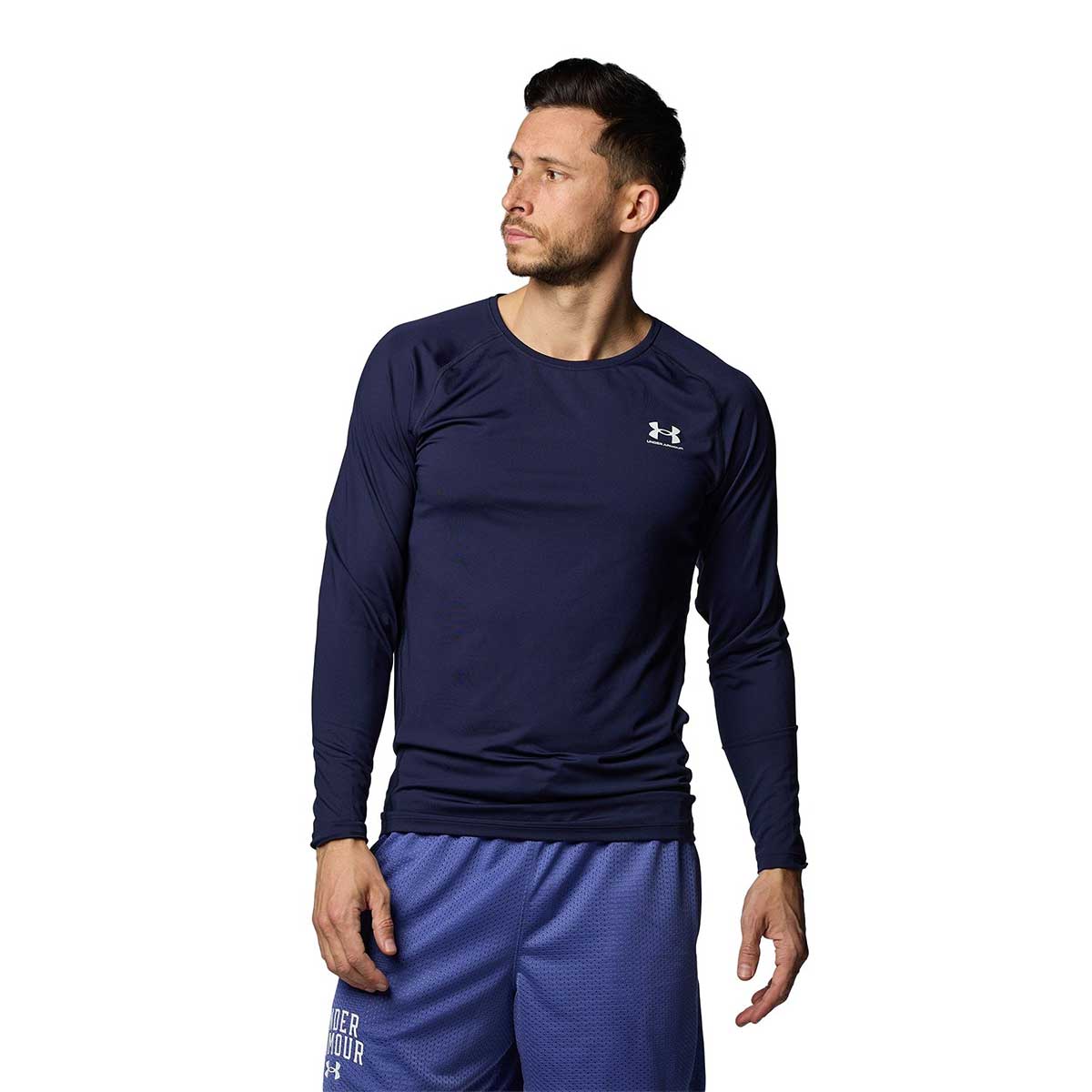 UA ヒートギア フィッティド ロングスリーブシャツ メンズ ロンT トレーニングウェア