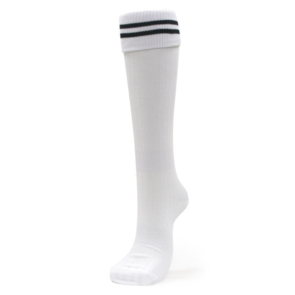 サッカーソックス（2本ライン） ストッキング サッカー フットサル ホワイト