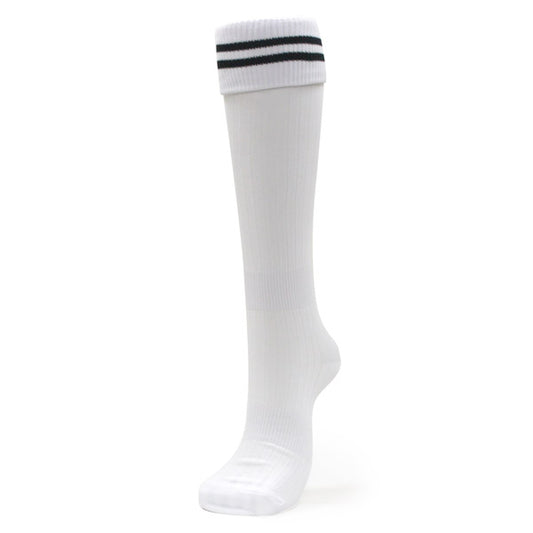 サッカーソックス（2本ライン） ストッキング サッカー フットサル ホワイト