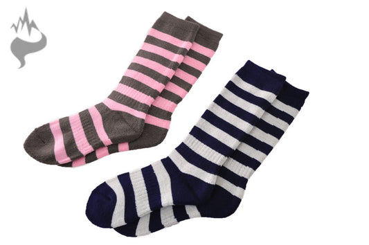 Set of 2 kids socks for girls, ski and snowboard socks [17cm to 20cm]