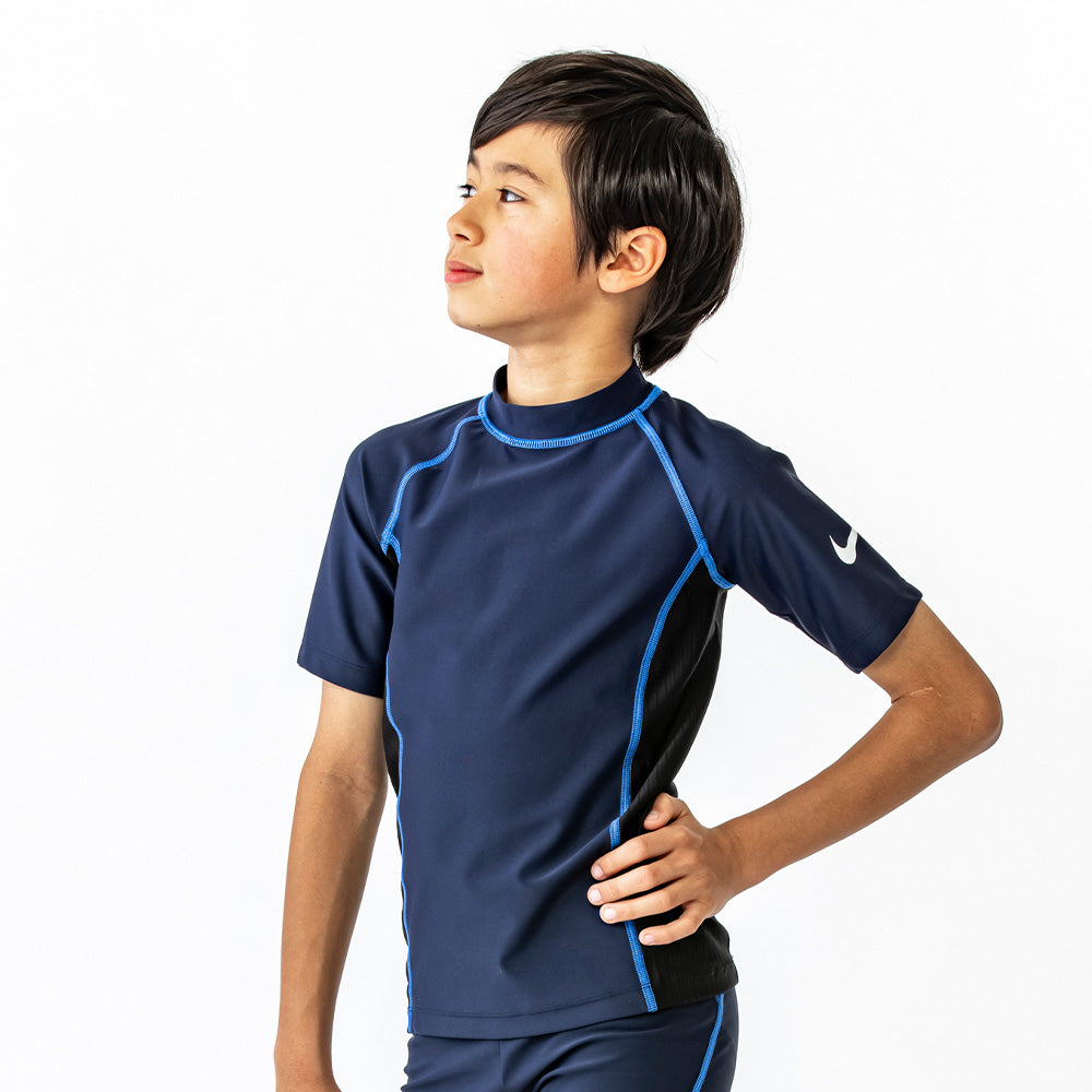 NIKE SWIM BOYS ショートスリーブ UV ラッシュガード  ジュニア 子供用