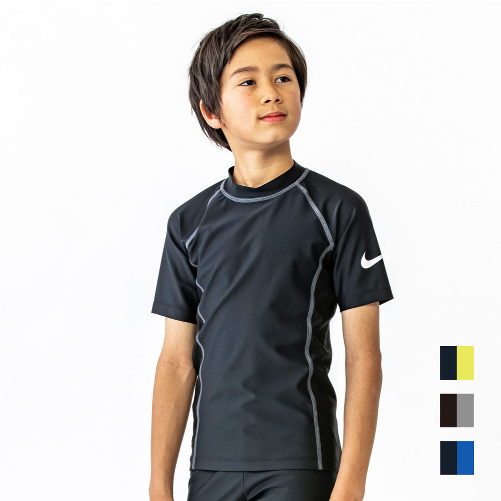 NIKE SWIM BOYS Short Sleeve UV Rashguard for Juniors and Kids