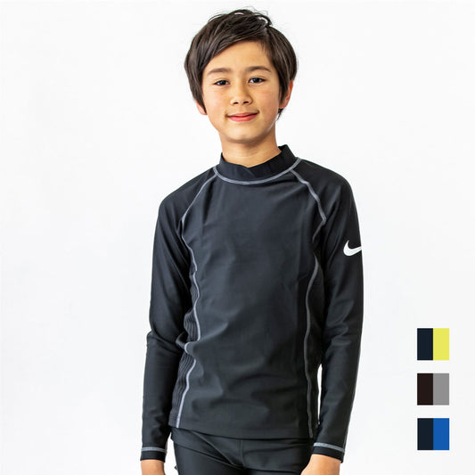 NIKE SWIM BOYS Long Sleeve UV Rash Guard for Juniors and Kids Swimming