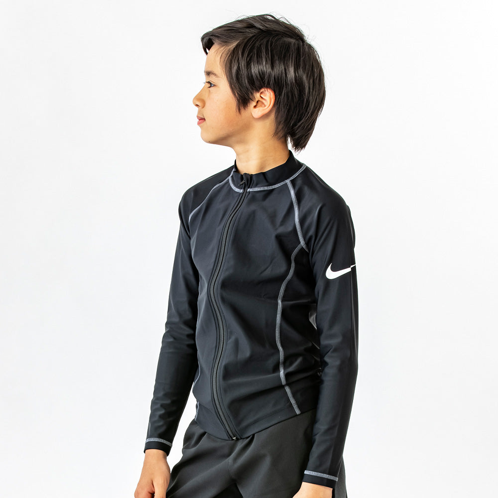 ロングスリーブ F/Z UV ラッシュガード ジュニア 子供用 長袖 フルジップ