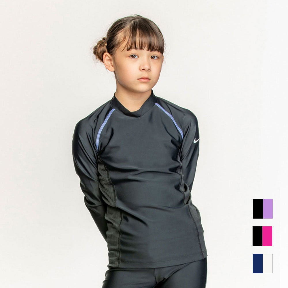 ジュニア ガールズ ロングスリーブ UV ハイドロガード 長袖 ラッシュガード 子供用
