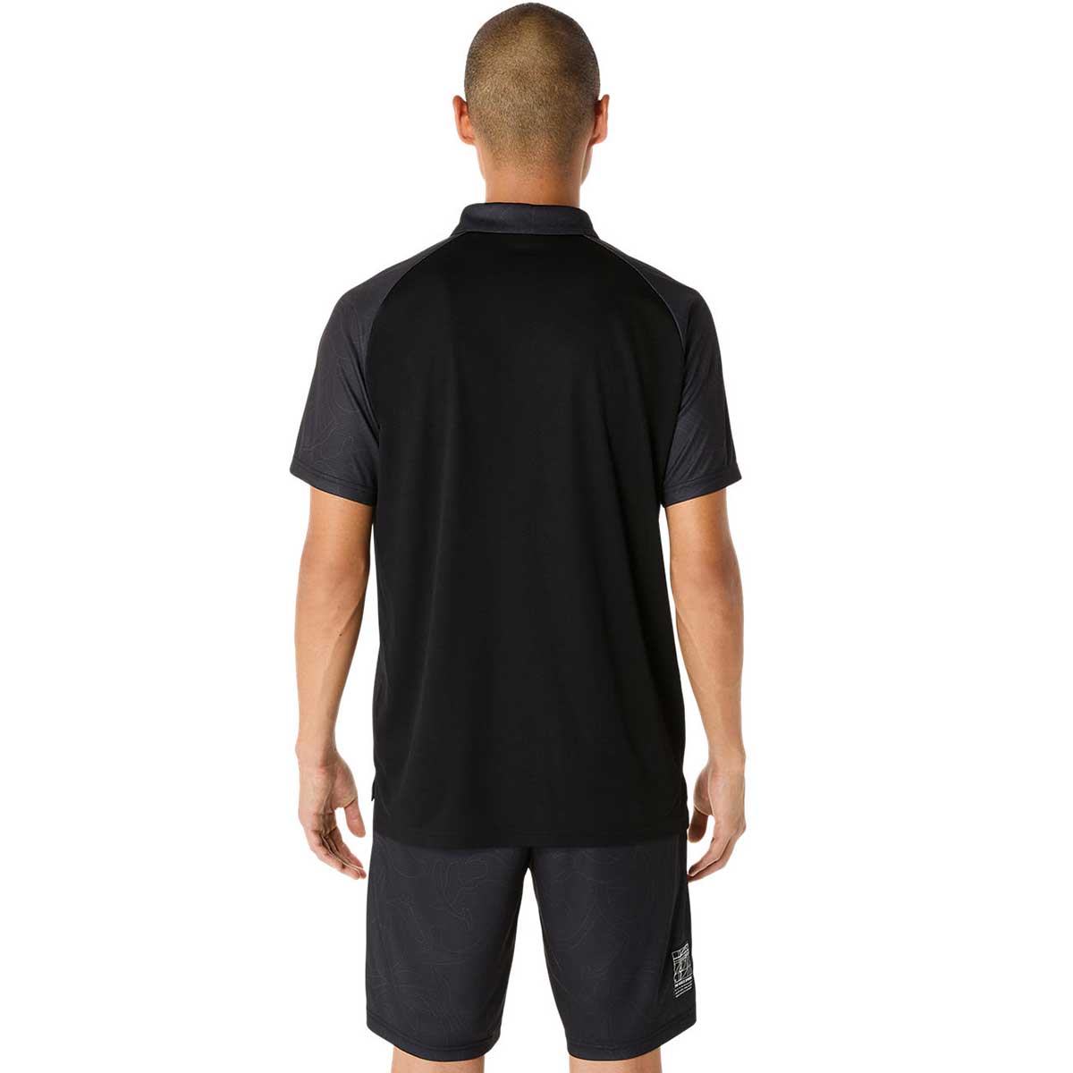 トレーニング半袖トップス ドライグラフィックボタンダウンポロシャツ 吸汗速乾 メンズ