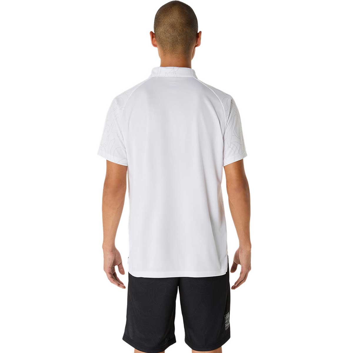 トレーニング半袖トップス ドライグラフィックボタンダウンポロシャツ 吸汗速乾 メンズ