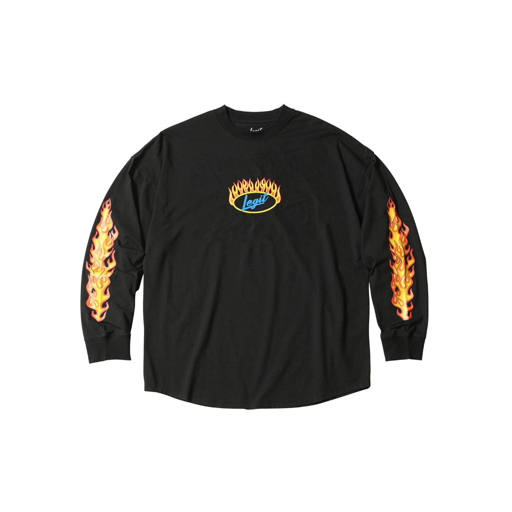 Flame L/S TEE ユニセックス バスケットボール 長袖Tシャツ ロングTシャツ