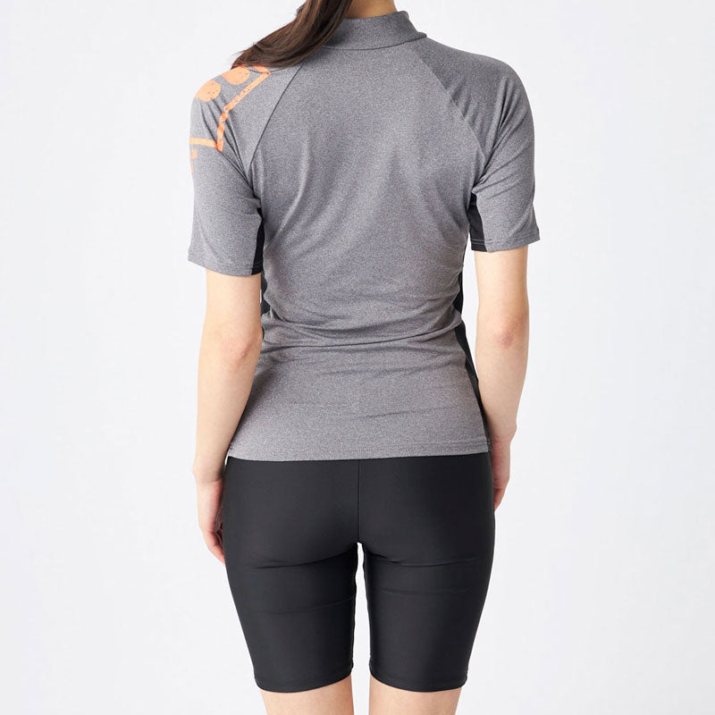 スイムウェア 水着 上下セット フィットネス 半袖 ジップ レディース トレーニング