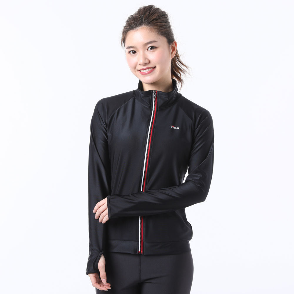 Women's Long Sleeve Rash Guard Long Sleeve Full Zip Swim Tops