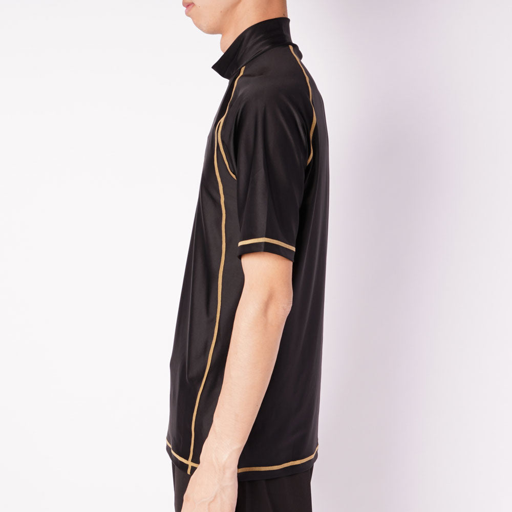 メンズ 半袖プル ラッシュガード スイムウェア 海 プール アクアシャツ 水陸両用