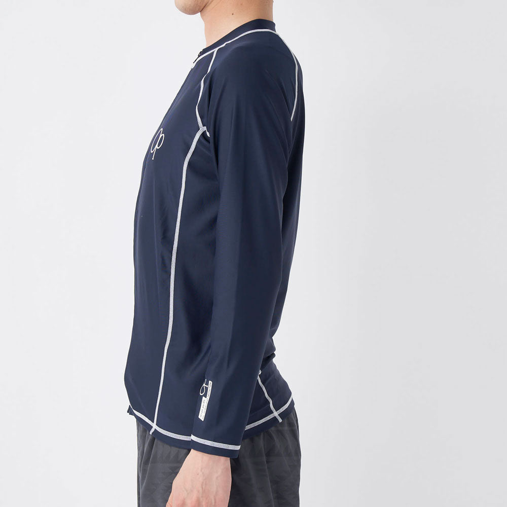 メンズ 長袖 ハイネック フルジップ ラッシュガード 水着 トップス