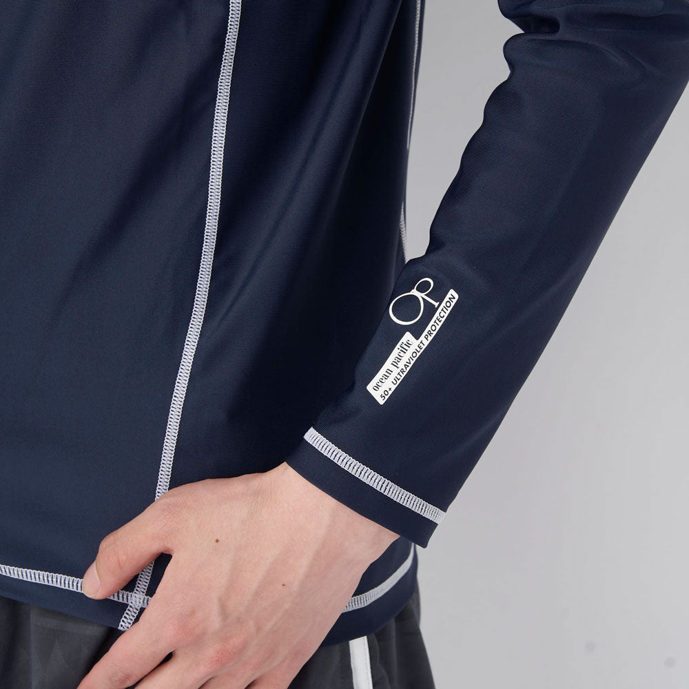 メンズ 長袖 ハイネック フルジップ ラッシュガード 水着 トップス