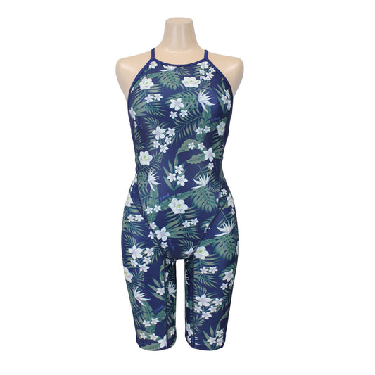 FLOWERS BLOOM Women's Competitive Training Swimsuit, All-in-One, for Swimming Practice