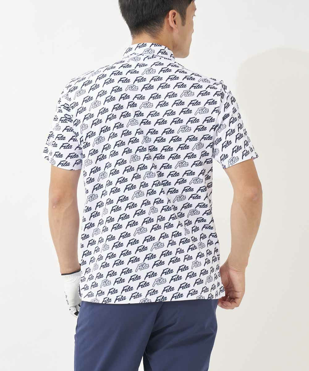 メンズ FILAロゴプリント半袖ポロシャツ ゴルフウェア トップス
